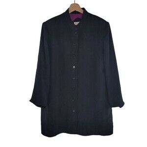 WinterSilks button mandarin collar lined jacket Size Large